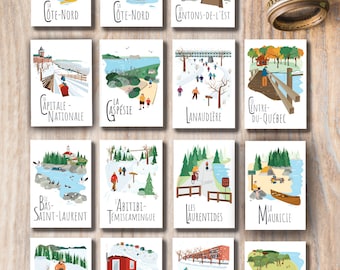 15 Postcards, Quebec illustrations