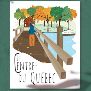 11x14 in Quebec Poster, Illustration Centre-du-Québec