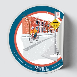 Autocollant/Sticker du Québec - Montréal (Vélo)
