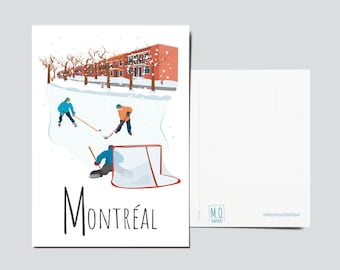 Quebec Postcard, Illustration Montréal (Hockey)