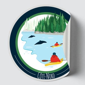 Autocollant/Sticker du Québec - Côte-Nord (Kayak)