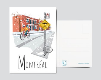 Quebec Postcard, Illustration Montréal (Bike)