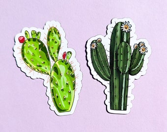 Cactus Magnet Set / Plant Magnets / Prickly Pear / Saguaro