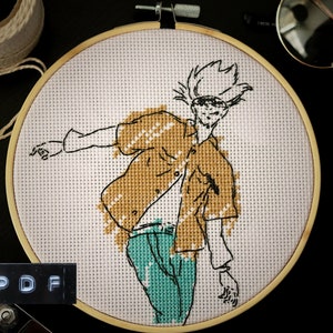 Anime Cross Stitch Pattern Embroidery Pattern Pdf Instant Download Only 3 Colors