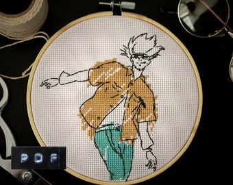Anime Cross Stitch Pattern Embroidery Pattern Pdf Instant Download Only 3 Colors
