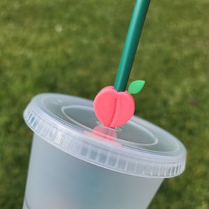 Peach Straw Topper, Straw Charm, Straw Decoration