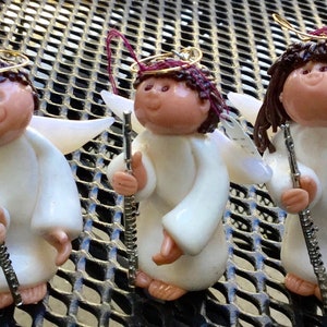 PERSONALIZED, CUSTOM,  clay angel, flute clay angel,angel ornament, Sister Nicki, flute, instrument, music, musical Christmas, gift,Catholic