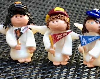 PERSONALIZED, CUSTOM, clay angel, pennant angel, angel ornament, Sister Nicki, sport pennant, university pennant, Christmas,gift, Catholic