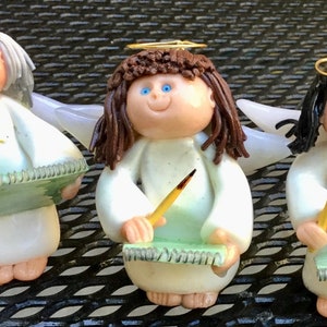 PERSONALIZED, CUSTOM,  clay angel, secretary angel, angel ornament, Sister Nicki, phone, receptionist, secretary, writer, Christmas, gift