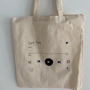 Custom Spotify tote bag, personalized music bag, eco-friendly Spotify tote, music-themed gift, unique playlist bag, custom music lover gift