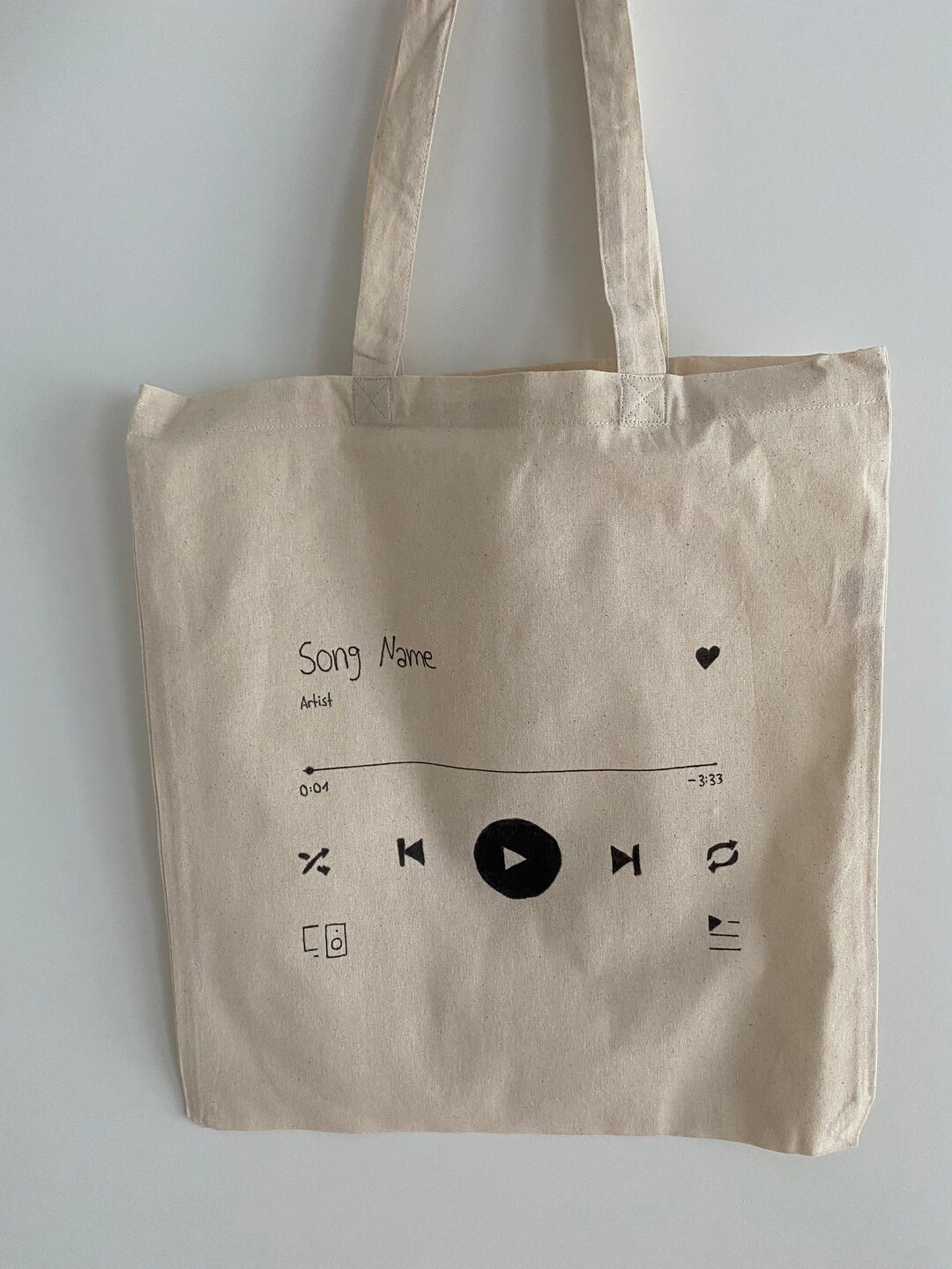 Custom Spotify Tote Bag, Personalized Music Bag, Eco-friendly Spotify ...