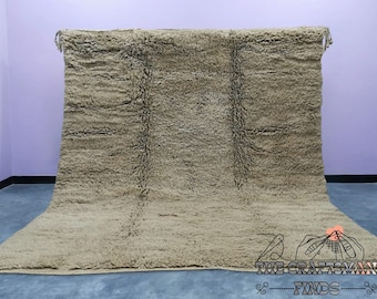 Beni Ourain Rug, plush rug for living room, custom size rug, taupe moroccan rug, neutral moroccan rug, natural fibre moroccan rug, area rug