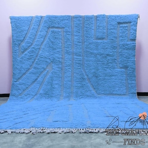 High-Quality Beni Ourain Rug, Moroccan Blue Rug, New Design Carpet, Sheep Wool Rug, Oriental Carpet, Blue Wool Rug, Bohemian Area Rug