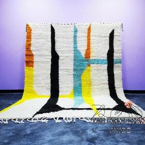 Custom Moroccan Berber Wool Rug: Colorful Beni Ourain, Handmade