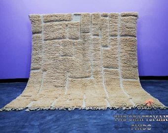 Custom Camel Wool Berber Rug: Handmade Moroccan Bohemian Rug