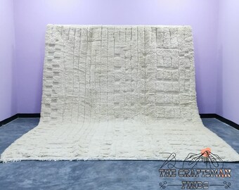 Tappeto Beni Ourain fatto a mano: tappeto berbero marocchino in lana personalizzato