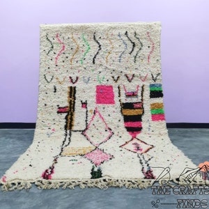 Handmade Beni Ourain Rug: Moroccan Woolen Carpet, Custom Berber Style