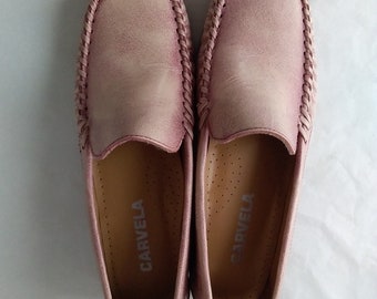 Carvela Pink leather Loafer style shoes, size EU39/UK6