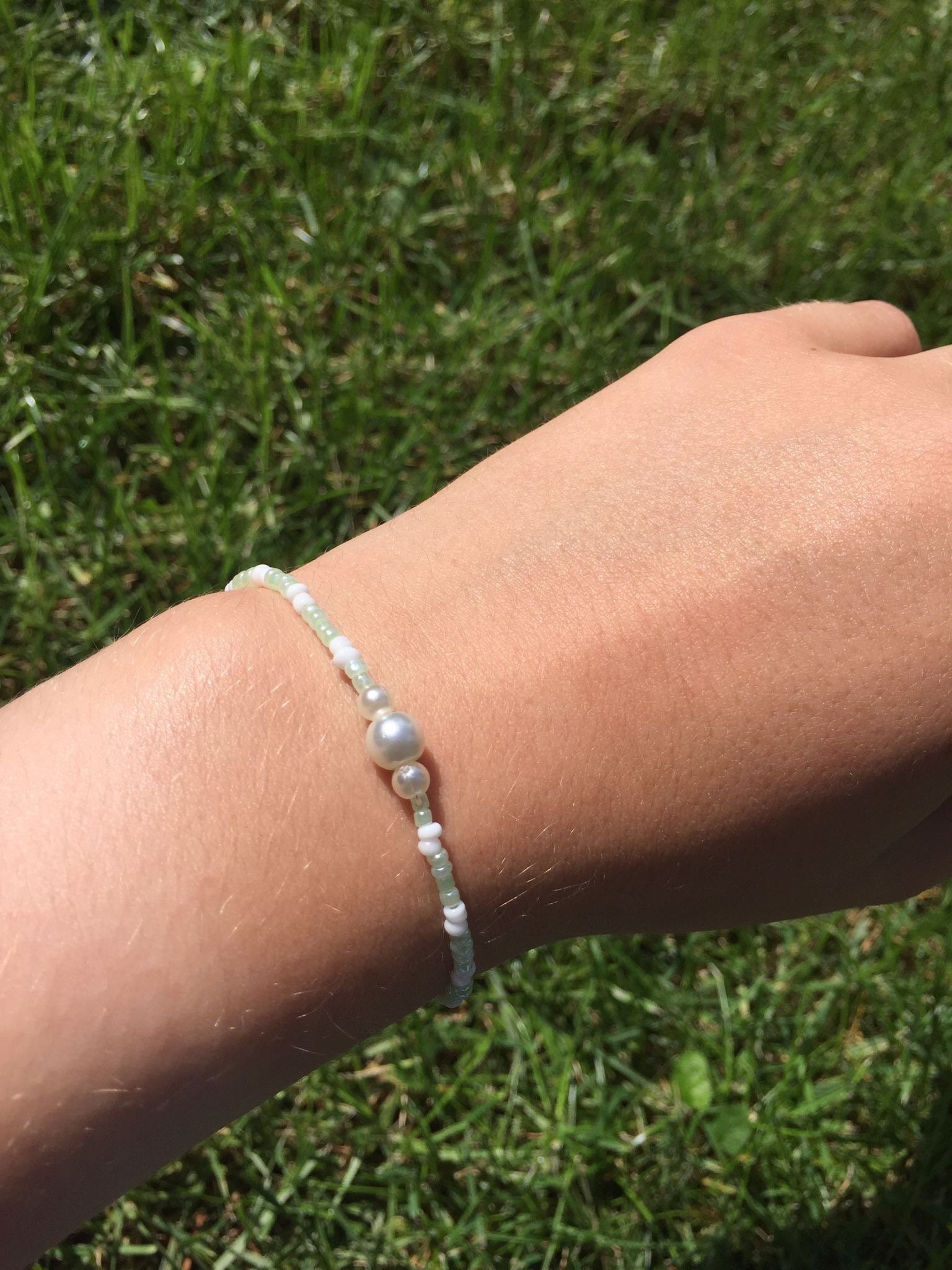 Pearl Beaded handmade bracelet | Etsy