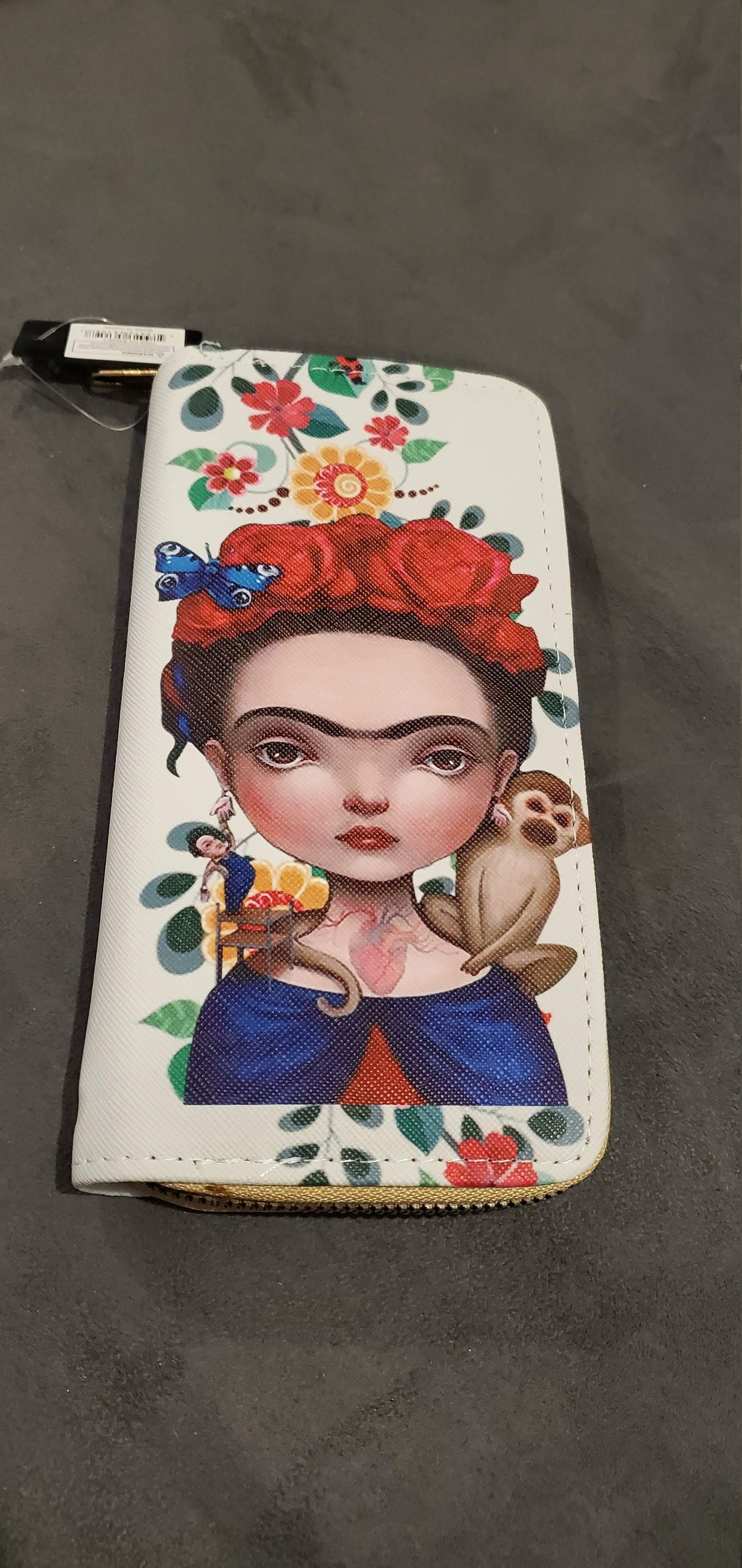 Portefeuille Long Frida Khalo à Zip - Neuf Sans étiquettes, Style Original