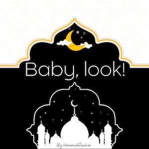 High contrast Islamic prints for babies and Children | baby board book | black and white images| newborn and babies books