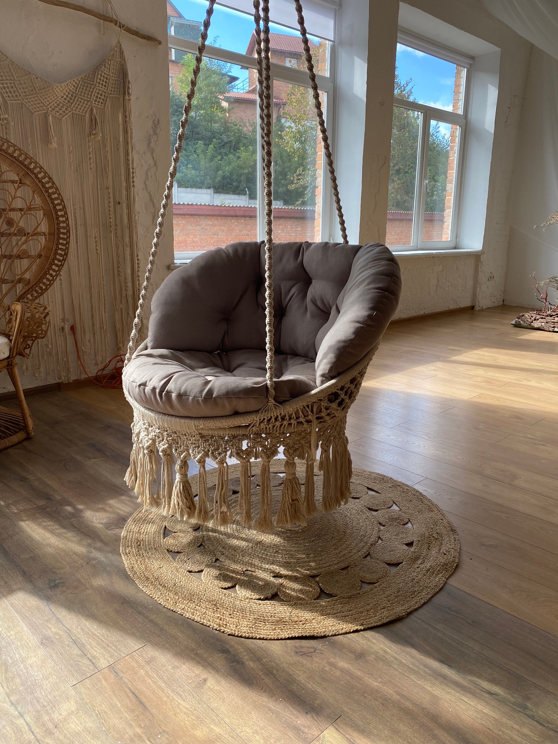 Wooden Floating Chair For Bedroom Boho Hanging Chair For Bedroom