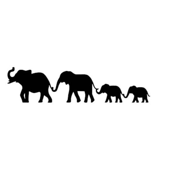 Elephant Family Vinyl Decal, car decal elephant decals