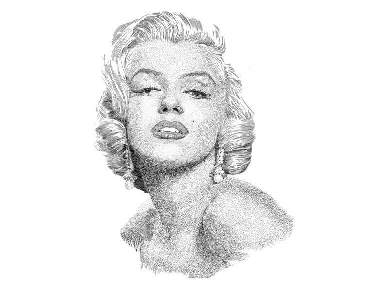 Marilyn Monroe Portrait Illustration Print - Etsy