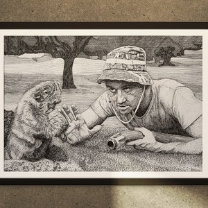 Bill Murray Carl Spackler Caddyshack Illustration Druck