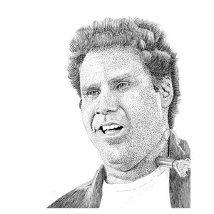 PRINTABLE Will Ferrell Old School Digital Illustration Download Files