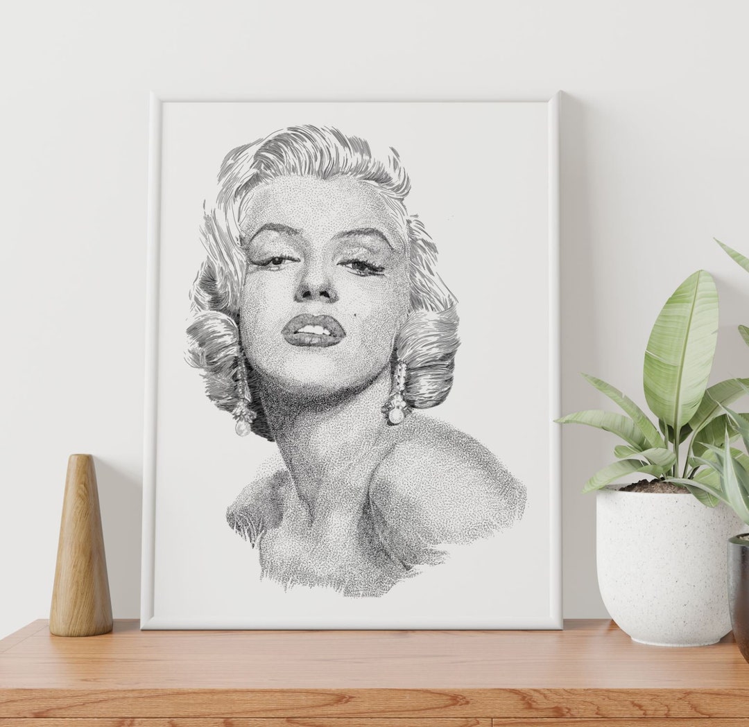 Marilyn Monroe Portrait Illustration Print - Etsy