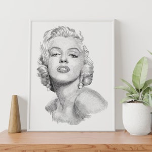 マリリン・モンローの肖像イラストプリント