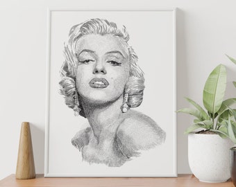 Marilyn Monroe Portrait Illustration Print