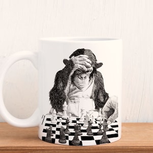 Monkey Playing Chess 11oz Ceramic Mug
