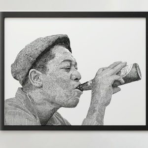 ショーシャンクの空に赤いビールを飲むイラストプリント