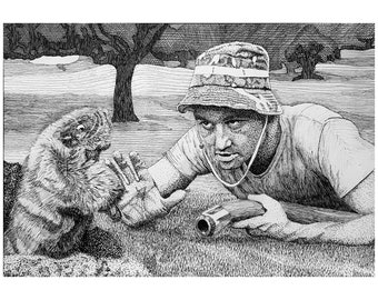 AFDRUKBARE Bill Murray Caddyshack Digitale Illustratie Download Bestand