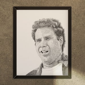 Illustrazione divertente della vecchia scuola di Will Ferrell