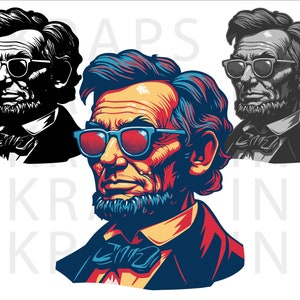 Patriotic Abraham Lincoln SVG | PNG | AI Instant Download Files