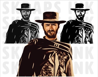 Clint Eastwood Man With No Name SVG | PNG | AI Instant Download Files