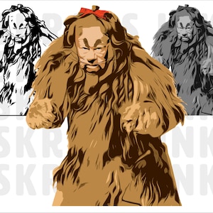 Laffe leeuw tovenaar van Oz SVG | PNG | AI-bestanden direct downloaden