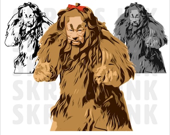 Cowardly Lion Wizard of Oz SVG | PNG | AI Instant Download Files