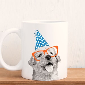 誕生日ゴールデンレトリバー子犬 11オンス セラミックマグ