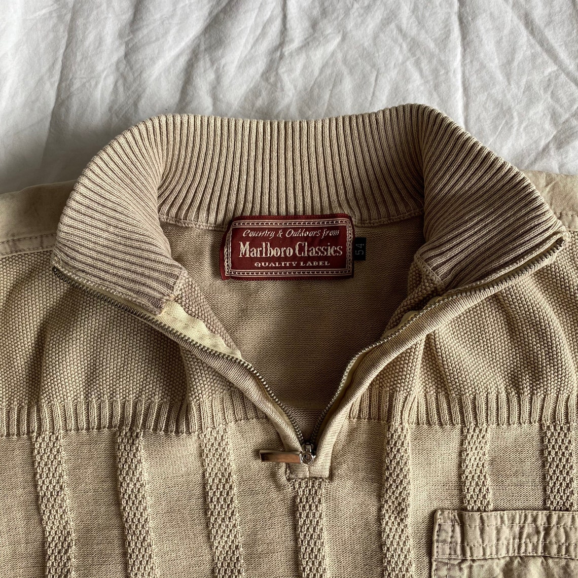 90s Marlboro Classics 3/4 Zipper Sweatshirt | Etsy