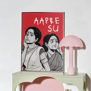 Aapre Su Print | Indian Graphic Typography | Bold Desi Wall Art | Fun Quote Decor | Hallway Living Bedroom Print