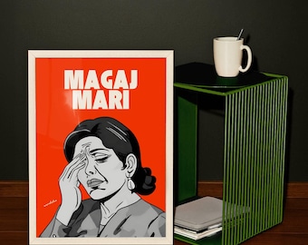 Magaj Mari Print | Desi Poster | Modern Hindi Indian Typography | Gujarati Wall Decor