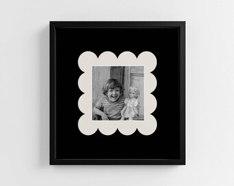 Personalised Square Photo Mat Polaroid Mount Style Print | Custom Frame Gift | Photobooth | Keepsake Wall Art for Family, Couple, Baby Decor