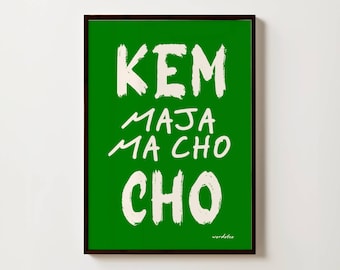 Kem Cho Majama Cho Print / Gujarati Quote Wall Art / Decoración del hogar del sur de Asia / Cartel de tipografía india