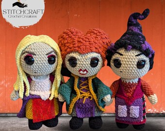 Witch Sisters Bundle Crochet Dolls | Horror Movie Plushie | Spooky Stuffie