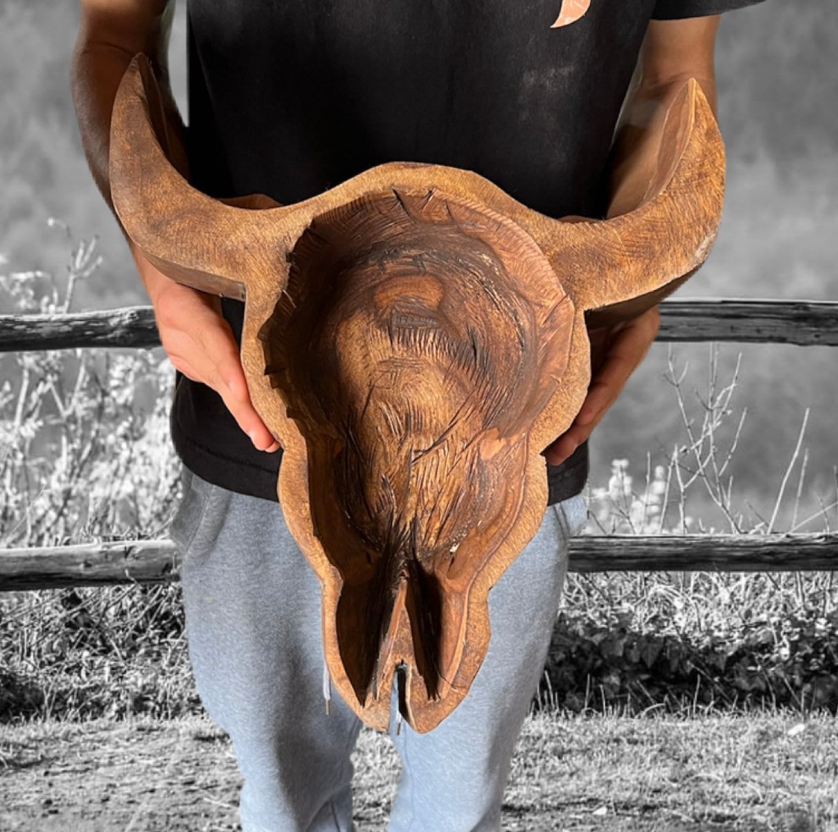 Longhorn Shape Dough Bowl/Large Rustic Longhorn/Western Boot Bowl/Unique Longhorn