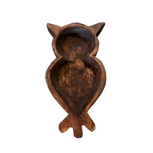 Owl Shape Dough Bowl/Large Rustic Owl/Western Boot Bowl/Unique Owl